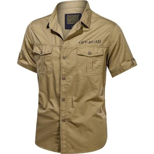 New Summer High Quality Oversized Shirt Men 100% Cotton Mens Shirts Casual Solid Color Short-sleeved Shirt for Men