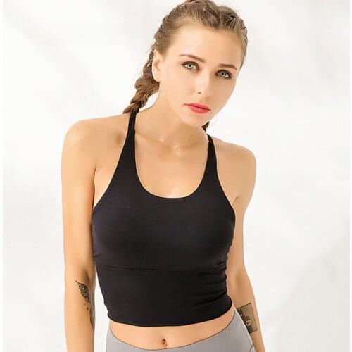 SALSPOR Women Cross Backless Sports Bra Shockproof Push Up Bras Yoga Gym Fitness Jogging Underwear Breathable Gym Woman Tops