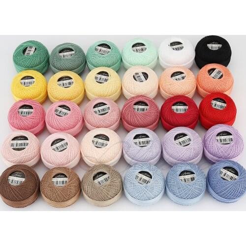 Six Cords Size 40 Cotton Pearl Thread Perfect For Crochet Tatting Knitting Quilting Needlepoint DIY 300 Yards 25 Grams Per Ball