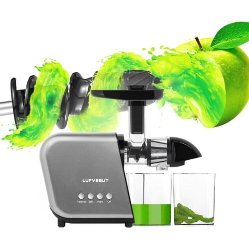 LUFVEBUT Professional Masticating Slow Auger Juicer Fruit and Vegetable Juice Extractor Compact Cold Press Juicer Machine
