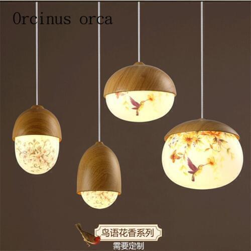 Modern minimalist bar lamp living room single head glass nut restaurant chandelier bedroom bedside lamp