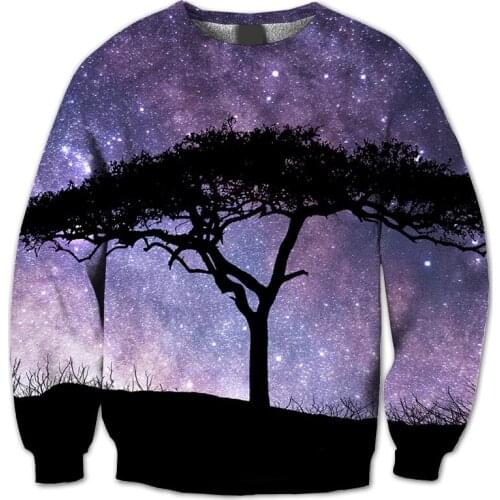 REAL American US SIZE Galaxy of Serenity Sublimation Print Plus Size Crew Neck Sweatshirt