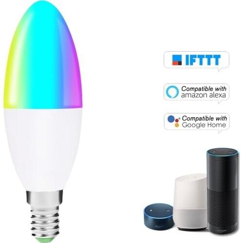 V16-S Smart WIFI LED Bulb RGB+W LED Candle Bulb 6W E14 Dimmable Light Phone Remote Control Group Control Compatible