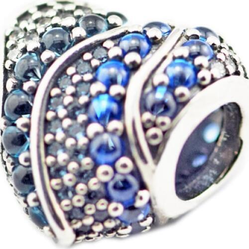 925 Sterling Silver Original Aqua Heart Charm For Woman DIY Bracelets Natural Stone Beads With Jewelry Making