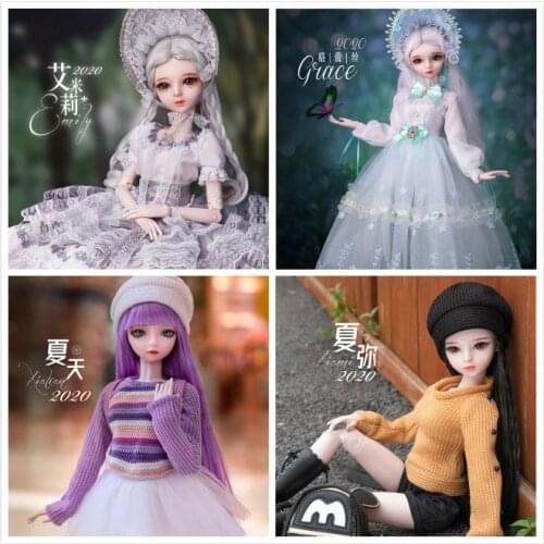 1/3 Plastic joint moveable doll 60 cm female BJD doll selling with clothes dress