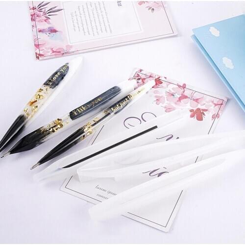 1pcs Transparent Pen Silicone Mould Dried Flower Resin Decorative Craft DIY Ballpoint Pen Mold Epoxy Resin Molds for Jewelry