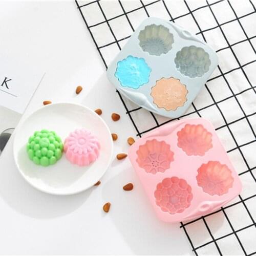 2 Colors Exquisite Flower Shape Easy Demould Jelly Soap Dessert Mould Silicone Silicone Mold Soft Baking Supplies