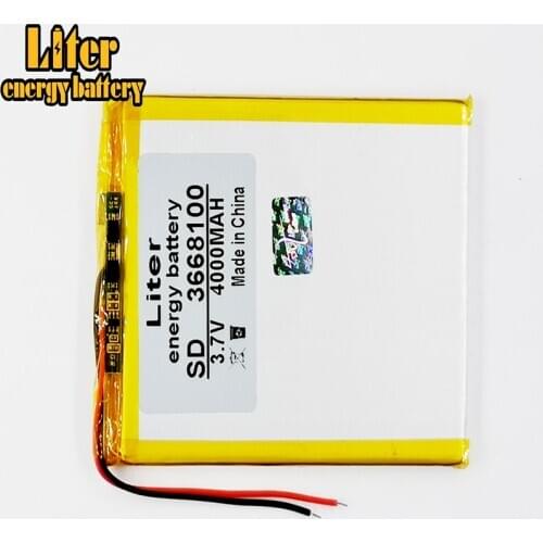 3.7V 4000mAh 3668100 Universal Li-ion battery for tablet pc 7 inch 8 inch 9 inch Mp3 MP4 MP5 GPS DVD e-book