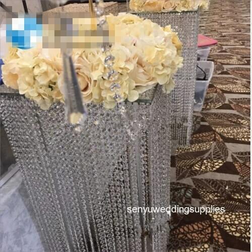 4pcs)Beautiful Wedding Event decoration Walkway Flower crystal Aisle Stand senyu1950