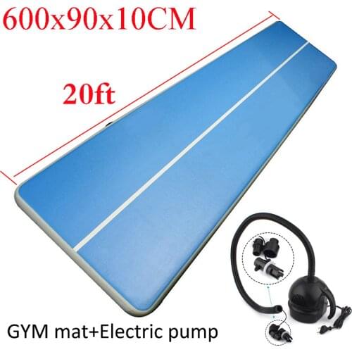 6m*1m*20cm Inflatable Air Track Gymnastics Yoga Tumbling Mat for Home Use Fitness Equipment Gym Floor Mats Training Mattresses