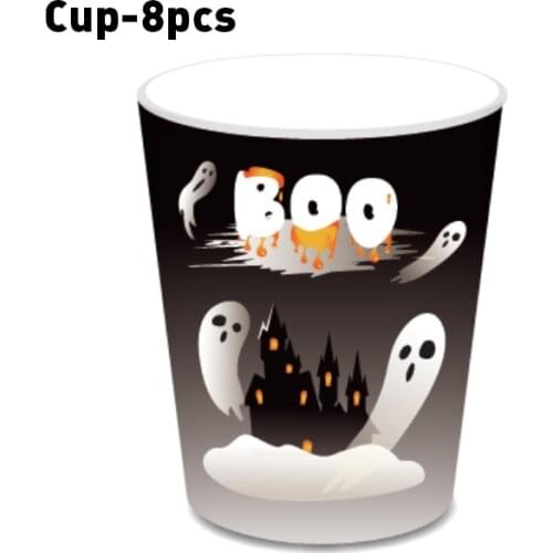 8 pcs Funny Halloween Party Dinner Cups Cup of Disposable Tableware Sets for Halloween Party Happy Halloween Party Decorations