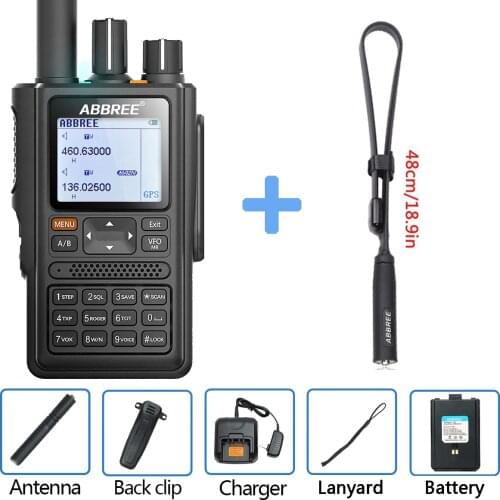 ABBREE AR-F8 GPS high power All Bands(136-520MHz) Frequency/CTCSS Detection 1.77 LCD 999CH Walkie Talkie 10km long range
