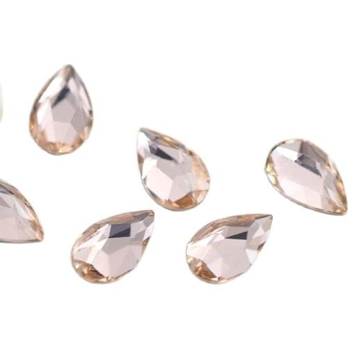 50pcs/Lot Nail Diamond Rhinestone 5x8mm Diamond Crystals Stone Flat-back Water-Drop Design Nail Tips Art Diamond Accessory Decor