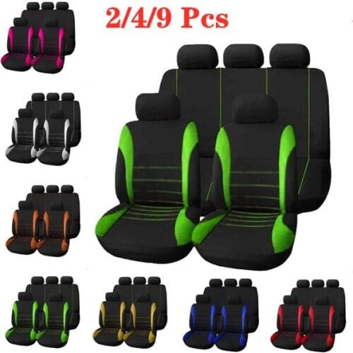 Aimaao 2/4/9 Pcs Car Seat Cover Plain Fabric Bicolor Stylish Car Accessories Suitable Fit Most Cars for Toyota Avensis T25