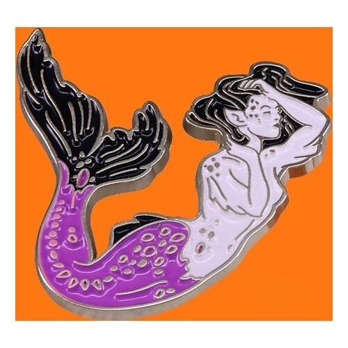 Beautiful Mermaid Girl Enamel Pins Cute Metal Cartoon Brooch Backpack Hat Bag Collar Lapel Badges Men Women Fashion Jewelry Gift