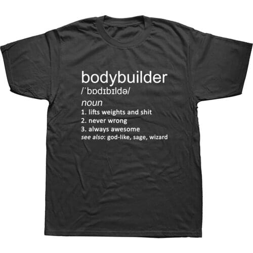 Bodybuilder Joke Definition T Shirts Graphic Cotton Streetwear Short Sleeve Gym Bodybuilding Oversized T-shirt Mens Clothing