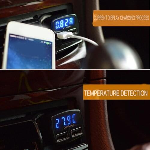 Hot Sale 4 In 1Dual USB Car Charger Adapter 3.1A Digital LED Voltage/Current Display Auto Vehicle Charger For Smart Phone/Tablet