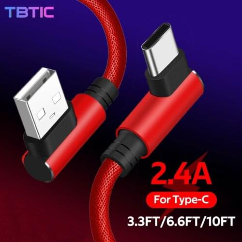 Summerfish 90 Degree 2.4A Usb C Cable Type C Cable Fast Charging Data Cord Charger Usb Cable C For Samsung S9 S10 A51 Xiaomi mi
