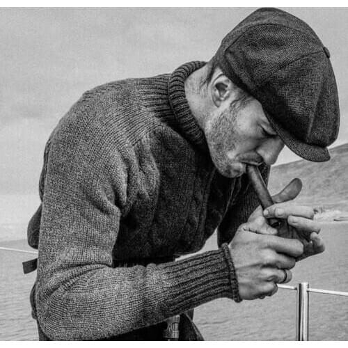 CDC1 Classic Good Quality Vintage Stylish Herringbone 30% Wool Cap 3 Colours