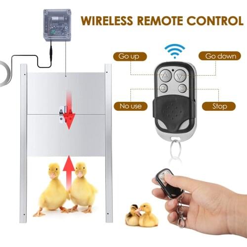 66W Automatic Chicken Coop Door Electric Poultry Door Opener Kit With Timer Remote Controls For Smart Home Farms 110-220V