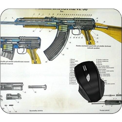 Mouse Pad Weapon Assembly Drawing Mouse Pad For Home Office Working