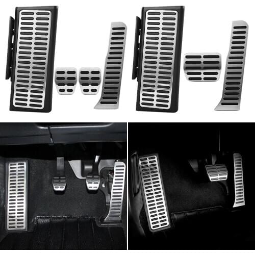 LHD Plate Stainless Manual Pedals Fuel Brake Footrest Pedal For Audi Q3 2012 2013 2014 2015 2016-2018 Replacement Pad