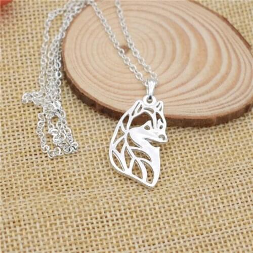 LPHZQH Fashion Cartoon Puppy Dog Cute Siberian Husky Choker Pendant Necklace For Women Collares Jewelry Christmas Gift Punk