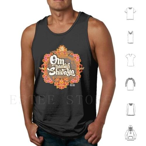 Om Namah Shivaya Tank Tops Vest Sleeveless Typograph Buddha Elephant Hindi Mantra Meditation Om Pilates Relaxation