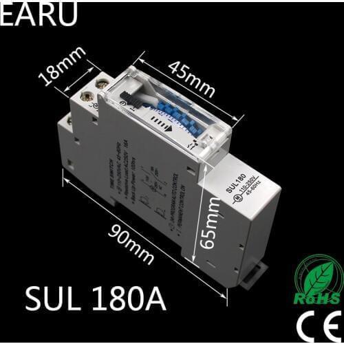 SUL180a 15 Minutes Mechanical Timer 24 Hours Programmable Din Rail Timer Time Switch Relay Measurement Analysis Instruments New