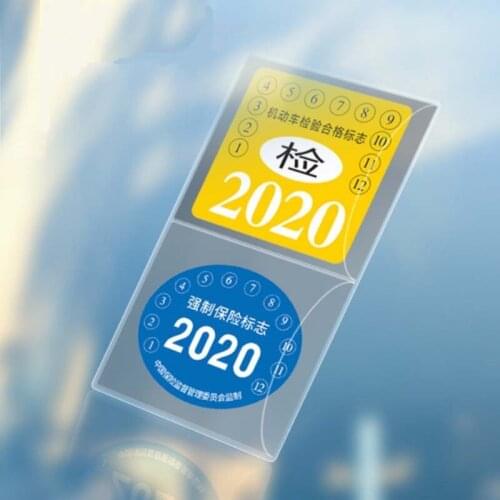 Car Styling Insurance Stickers Tear-free Bag Annual Inspection Compulsory Car Windshield ESD Sticker Car Accessories