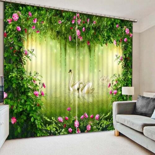 NoEnName_Null Clearnce 3D Blackout Curtains Refined 3D Curtains Artistic life Bedroom Living Room Drapes Free Shopping CL-130