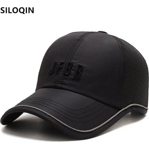 SILOQIN New Summer Men Women Ultra-thin Mesh Breathable Baseball Caps Snapback Cap Black Hat Adjustable Size Couple Sports Cap