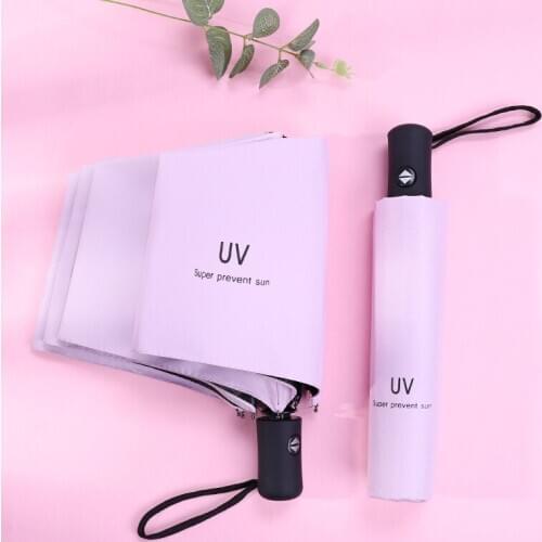 The New Girl Three-fold Thick Vinyl Sunscreen Sunshade Sun Umbrella Conventional Thickened Umbrella