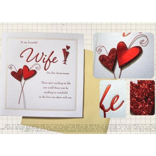 Custom greeting card paper printing thank you card post card with envelope for wedding