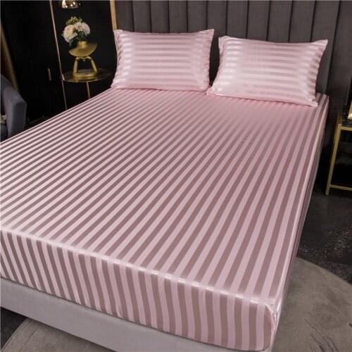 Fitted Sheet With Elastic Full Queen Size Bed Sheets PLA Cool Fiber Bed Cover For Double Bed Mattress Cover (No Pillowcase)