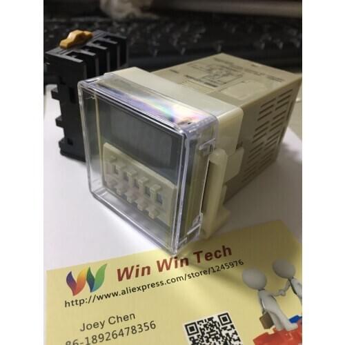 Digital display time relay DH48S-S cycle control Delay relay 0.01S-990H 8PIN with base DC12V/24V/36V/AC110V/220V/380V DH48S-S