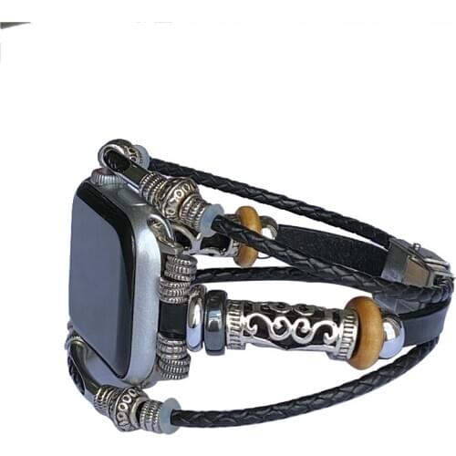 DIY Handmade watch stap For Apple Watch Band 44 mm 42mm iwatch band Bracelet for apple watch 6 5 4 3 2 series wrist band