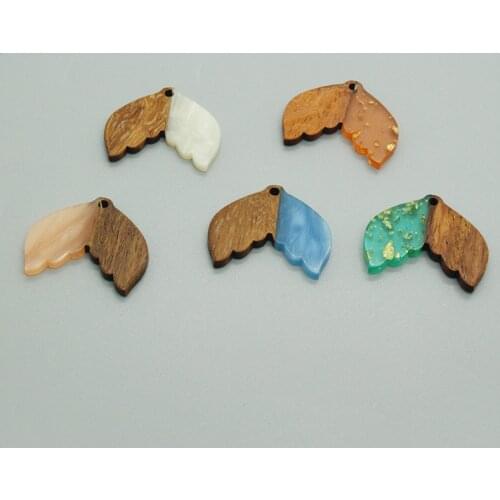 2/4/6pcs Gold Foil Mermaid Tail Earrings Charms Small Cute Animals Pendants For Necklace Bracelet Accessory Resin Jewelry Make