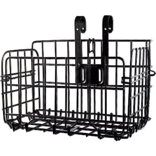 Folding Rear Bike Basket Wire Mesh Fold-Up Detachable Front Bag Rear Hanging Bike Basket