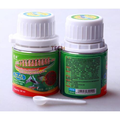 60ML Spirulina Tropical Fish Food Aluminum Can Enhance Color for Guppy Betta Lampfish Lanternfish Free Shipping
