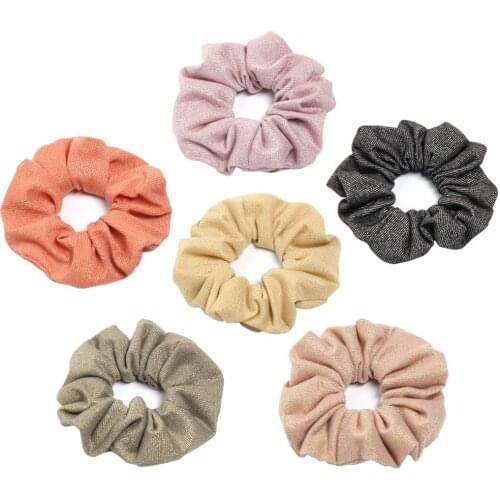 Furling Girl 1 PC Solid Color Gold Line Headband Ponytail holder Cloth Fabric Hair Band Elasticity Hair Accessories
