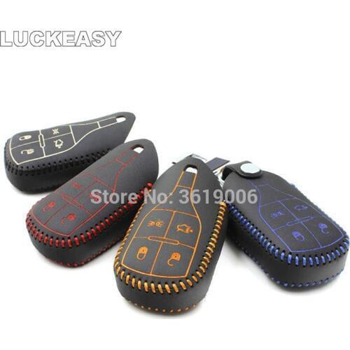LUCKEASY High Quality Leather Remote Key Case Cover Holder For Maserati