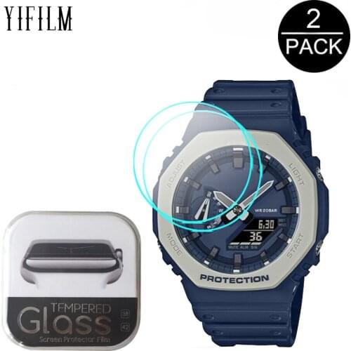 2PCS Anti-fingerprint Anti-Scratch Glass For Casio G-SHOCK GA-2110ET GA-100DA 9H 2.5D Premium Tempered Glass Watch Accessory