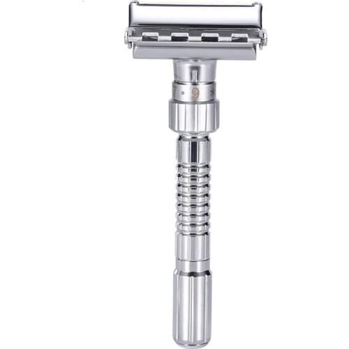 1-7 Files Adjustable Double Edge Safety Razors Metal Men Shaving Classic Manual Shaver With Case Steel Blade Replaceable