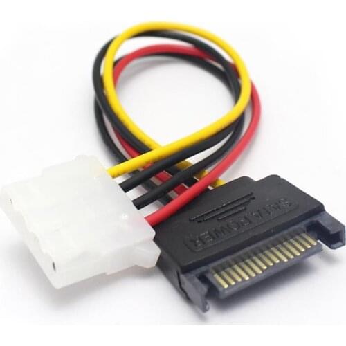 1pcs 15 Pin SATA Male to Molex IDE 4 Pin Female Cable Adapter SATA TO IDE Power Cable 20cm