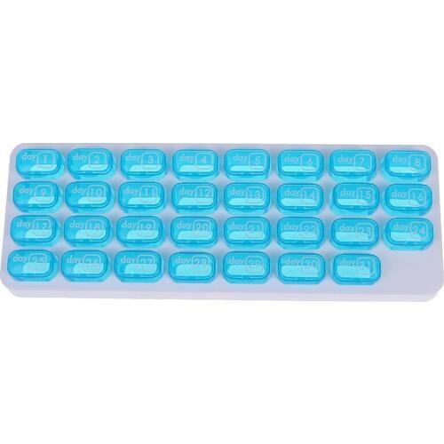 1PC 31 Grids Pill Organiser Box for One Month Portable Pill Box Folding Vitamin Medicine Health Care Pill Cases Hot