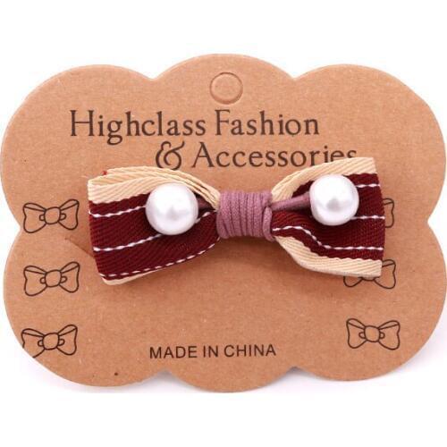 100pcs 9*6.8cm Kraft Paper Brown Hair Clip Card Jewelry Display kraft Cards Hair Accessory Hairpin Packaging Card