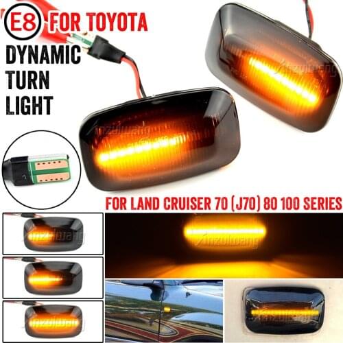 2Pcs Dynamic LED Side Marker fender Lights Flowing Turn Signal Light for Toyota Land cruiser Landcruiser 70 80 100 Series