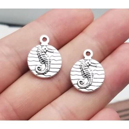 25pcs/lot--15x18mm, hippocampus cham,Antique silver plated sea horse charms,DIY supplies,Jewelry accessories