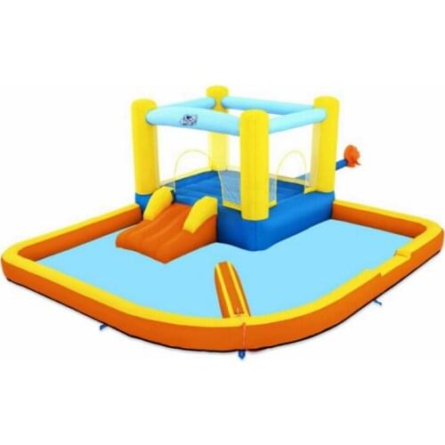3-5 Child Outdoor Lawn Yard Family Kids Inflatable Water Spray Slide Pool with Canoon